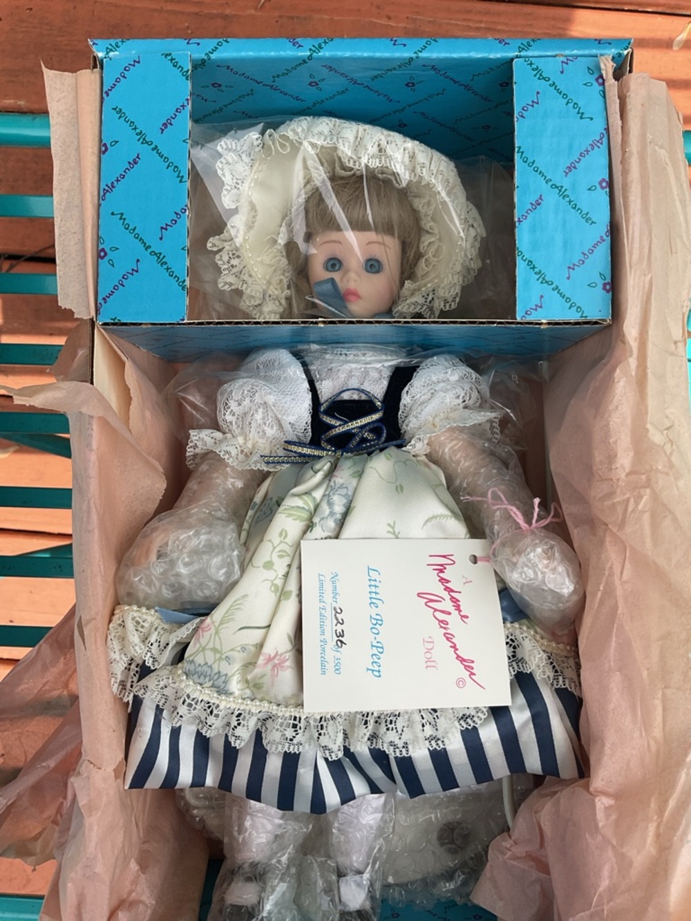 Madame Alexander Little Bo-Peep Porcelain Doll - Blue & White Dress